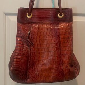 Brahmin 25th anniversary edition Croc-Embossed Leather Shoulder Bag